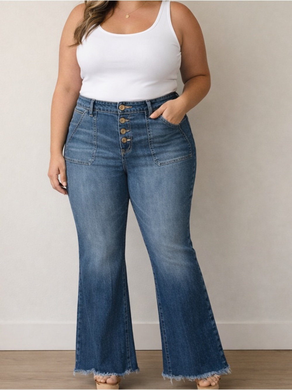 Torrid Women's Vintage Button Fly Mid Rise Flare Jeans Size 16R